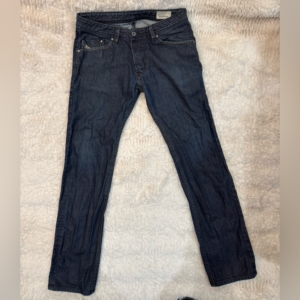 Diesel Jeans in Dark Blue Denim with Silver Button